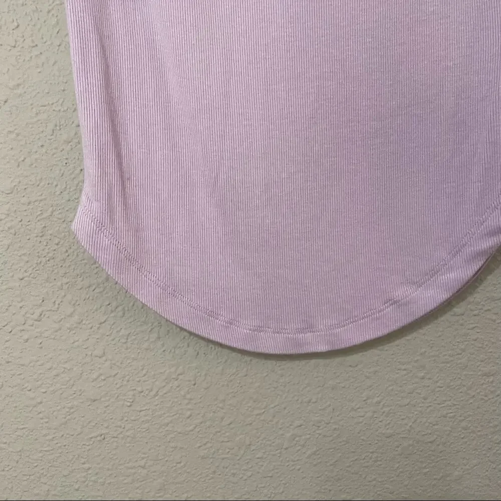 Free People Lavender Purple Ruffled Neckline Blouse Top Womens S Flutter Boho